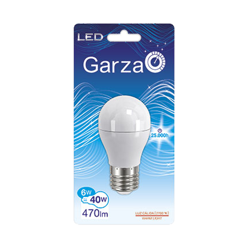 Garza Bombilla esférica estándar LED 6W casquillo E27, blanco cálido -  Bombillas LED Kalamazoo