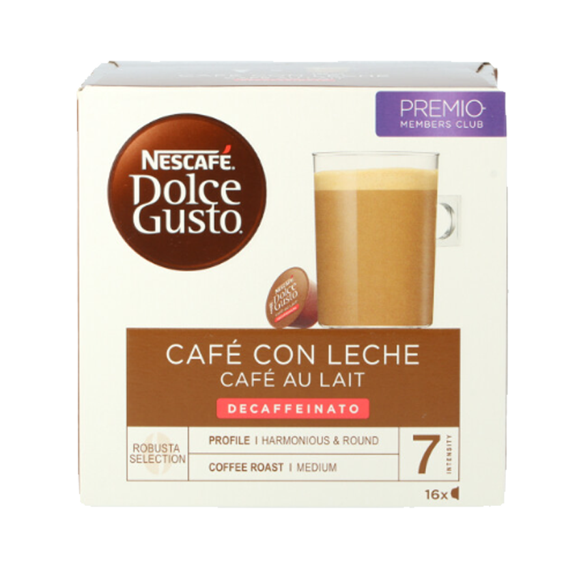 Cafe Dolce Gusto Cafe con leche Descafeinado Caja 16 cápsulas (79994)